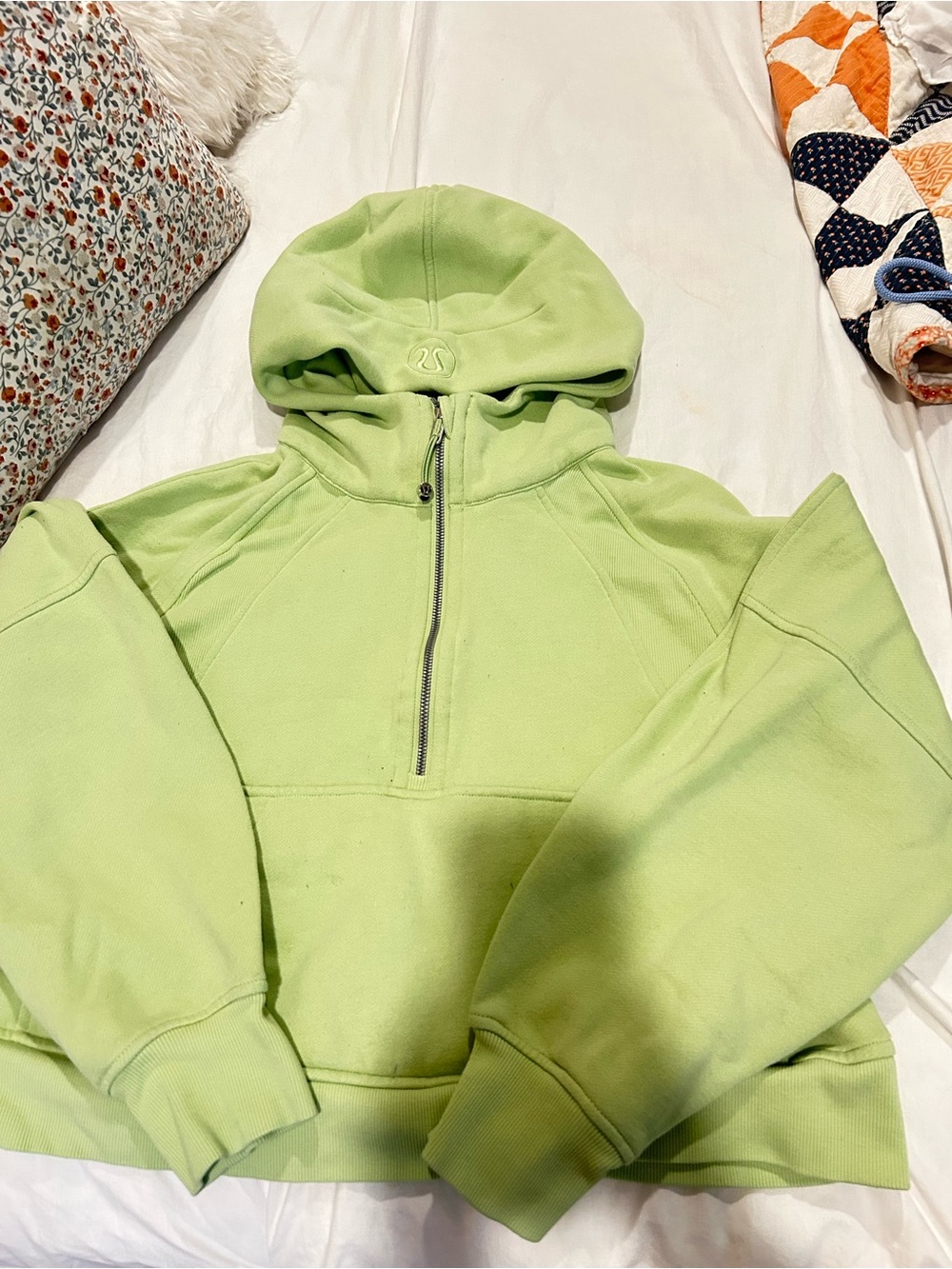 lululemon athletica Light Green Half-Zip Hoodie Sweater